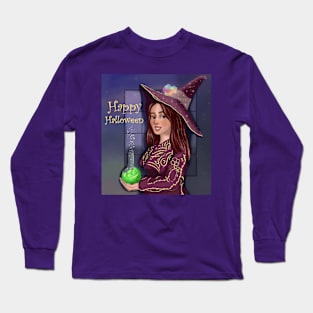 Halloween Cute Witch Long Sleeve T-Shirt